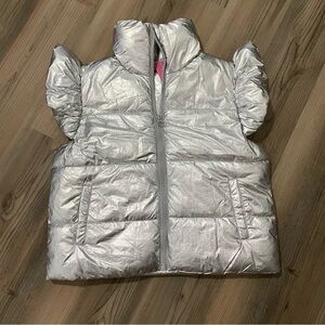 Simply Southern Metallic Silver Puffer Vest Sizes XS/S, M/L NWT